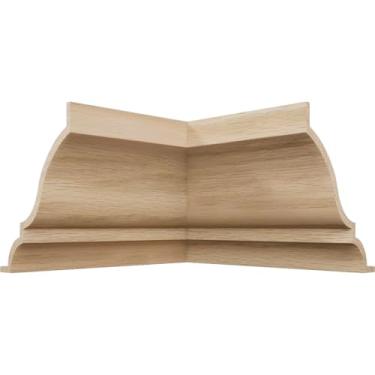 Imagem de 2 13/40.6 cm P x 3 1/5.1 cm A WM48 Americraft Solid Hardwood Stain Grade MiterLink Crown Molding Inside Corner, White Oak (Matches Moulding MLDW01X04WM48WO)