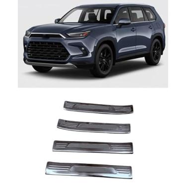 Imagem de Luyhok Acessórios de carro para Toyota Grand Highlander Protetor de peitoril de porta placa de acabamento de placa de aço inoxidável protetor de soleira de porta Scuff 2025 2024 (para: Grand