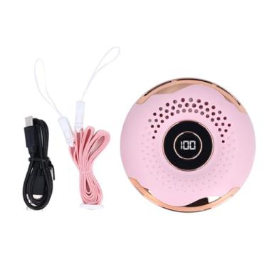 Imagem de Donut portátil fã pendurado no colapso com corda de corda recarregável LED sem lâmina exibir fã pessoal (Rosa)