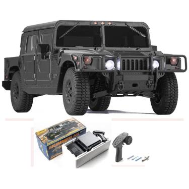 Imagem de Carrinho de Controle Remoto com Velocidade até 8km/h e 3 Velocidades Diferentes para Todo Terreno, EAZYRC Militar Estilo 1970, Preto