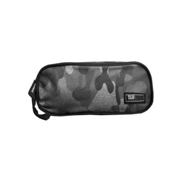 Imagem de Estojo Escolar Duplo Camuflado Com 2 Divisórias Cinza Clio