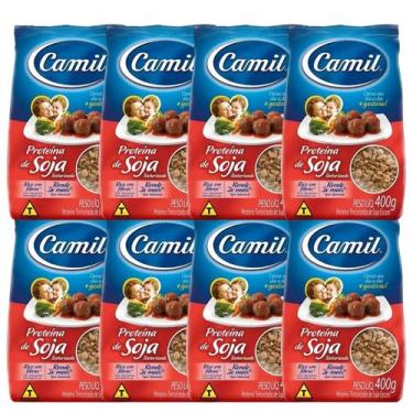 Imagem de kit 8 Proteína Texturizada de Soja Escura Camil Pacote 400g