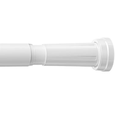 Imagem de Varão de cortina de chuveiro, 76 a 197 cm, branco, haste de tensão ajustável, sem perfuração, haste de pressão expansível, hastes de mola para janelas, armários, porta e chuveiro