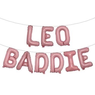 Imagem de Leo Baddie Banner de Balão, Grande Leão Energia/Leão Estação Signo, 12 Constelações Zodíaco Leão Tema Decorações de Festa de Aniversário para Meninos e Meninas - Multicolorido (LEO BADDIE Pink)