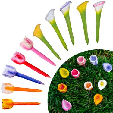 Imagem de Coniuty Copos para insetos, decoração de flores de estação de água para jardim, quintal, varanda, varanda | Alimentador de água para abelha, borboleta, joaninha, vespa e mais (multicolorido, tulipa +