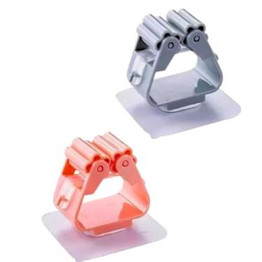 Imagem de Kit 2 Suporte para rodo e vassoura de parede organizadores de plastico