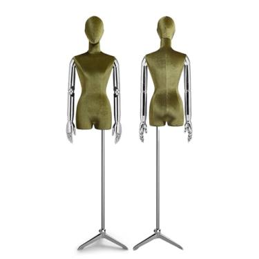 Imagem de Mannequin Manequins de varejo para corpo feminino em prateleiras de exposição de lojas de roupas, altura ajustável de 62,2 a 78,7 polegadas, torso de manequim(Green)