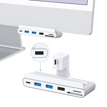 Imagem de Hub USB C GEWOKLIY 7 em 1 com USB 3.0 de 5 Gbps para iMac de 24 polega