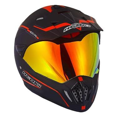 Imagem de Capacete NENKI Dual Sport Enduro Motocross & Motocross NK-310 aprovado com viseira vermelha de irídio anexada Viseira transparenteNENKI M(57-58CM) preto NK-310