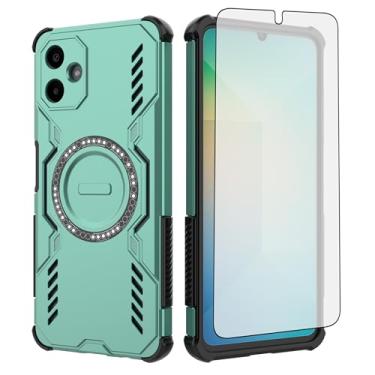 Imagem de Asuwish Capa de celular para Samsung Galaxy A06 5G com protetor de tela de vidro temperado, capa magnética e proteção à prova de choque, fina, rígida, fina, robusta, acessórios para celular Ao6 A 06