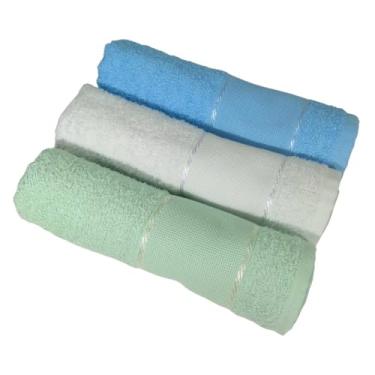 Imagem de Kit 12 Toalha Lavabo Mão Com Barra em Etamine para Bordar Ponto Cruz (Sortido Menino)