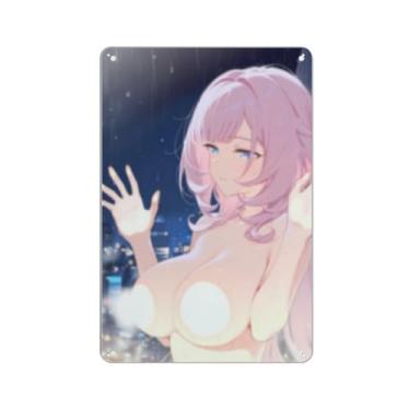 Imagem de Anime Sexy Bikini Hot Girl Pinup Girl Metal Tin Sign Wall Art Poster Decor for Home Bar Club Bedroom Bathroom Man Cave Otaku 20 x 30 cm, Aa082