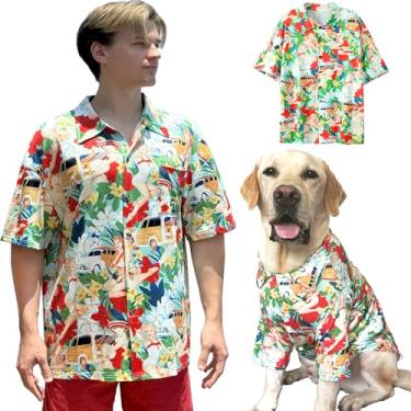 Imagem de Camiseta para cachorro Havaí respirável estilo praia legal roupas para cães de médio a grande porte e camisetas para animais de estimação vendidas separadamente, 2GG vermelho menina
