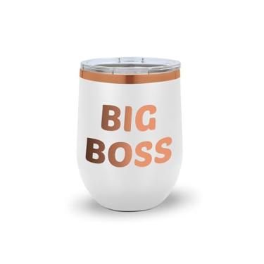 Imagem de SpreadPassion Copo de vinho Big Boss – Copo de vinho isolado de aço inoxidável – Mantém as bebidas quentes e frias (branco)