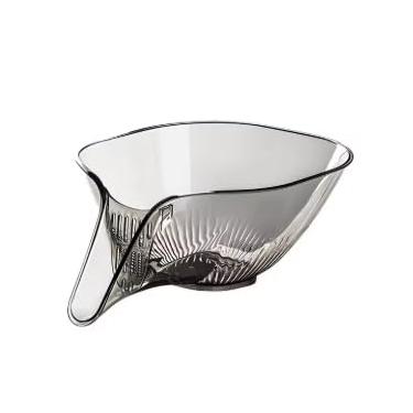 Imagem de Cesta de drenagem multifuncional com bico, coador de drenagem de pia de cozinha de plástico, funil de cesta de drenagem, tigela de escorredor para macarrão de salada de frutas (1 Cinza)