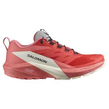 Imagem de Salomon Sense Ride 5 Tênis de caminhada feminino, Tea Rose Fiery Red Vanilla Ice, 41