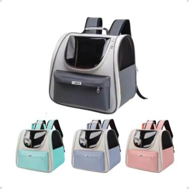 Imagem de Mochila de Transporte para Pets até 6 kg com Visão Panorâmica, Ventilação Superior, Bolso Frontal, Alças Acolchoadas (Preta)