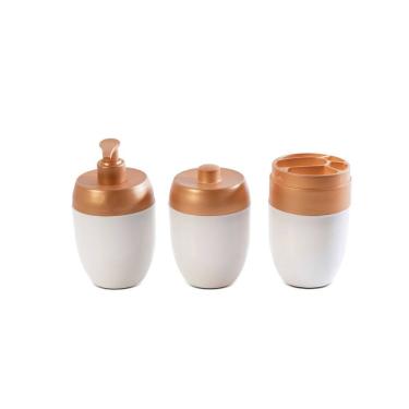 Imagem de Kit Acessórios Para Lavabo Porta Escova Sabonete e Algodão