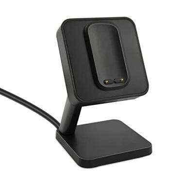 Imagem de Base de carregamento compatível com Fitbit Luxe/Charge 5/Charge 6 Smartwatch, base de suporte de carregamento de ângulo de visão confortável com cabo de carregador de 9 metros adequado para smartwatch