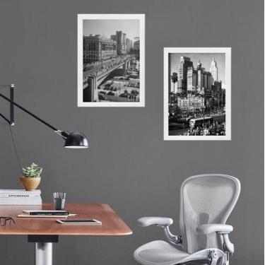 Imagem de Kit 2 Quadros Fotografias Antigas São Paulo 24X18Cm - Vidro - Quadros 