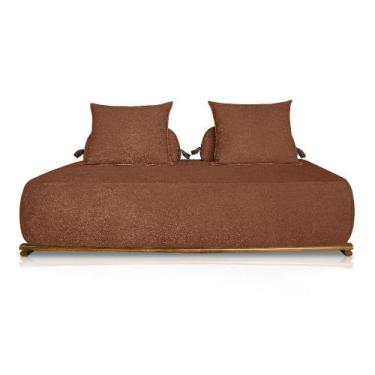 Imagem de Sofá 3 Lugares 2,20m com Base de Madeira Bouclé - Agius Lucadi Home, L