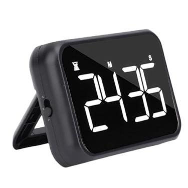 Imagem de GOWENIC Timer Digital, Tela de LED de 4 Polegadas Com Brilho e Volume Ajustáveis, Cronômetro de Contagem Magnética para o Estudo para Cozinhar Fitness (Preto)