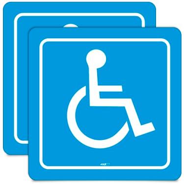 Imagem de Kit Placa Acessibilidade Sinalização Cadeirante Normas Vagas Especiais