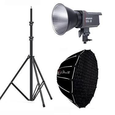 Imagem de Aputure Amaran 100X S Com Kit De Suporte Para Softbox Light Dome Se, Luz De Vídeo Led Bicolor De 100 W, 2700K-6500K, Com Suporte Para Controle Por Aplicativo Para Fotografia