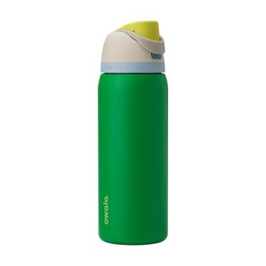 Imagem de Owala Garrafa de água de aço inoxidável isolada FreeSip com canudo, garrafa de água esportiva sem BPA, ótima para viagens, 946 ml, verde