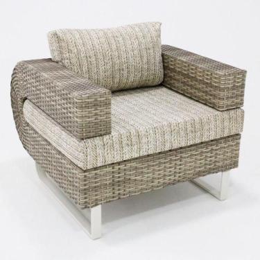 Imagem de Poltrona Em Fibra Sintética Modelo Begônia Bege - Nossa Kasa