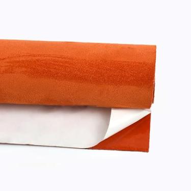 Imagem de Tecido De Camurça Autoadesivo 1 Peça - Reutilizável, Fácil De Cortar Para Painel De Porta De Carro, Projetos "faça Você Mesmo", 18 Cores E 7 Tamanhos (20x30cm-100x145cm)(Orange,20x30cm)
