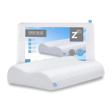 Imagem de Travesseiro Nasa D50 Z Pass Sleep Ergo Blue Ortopédico Cervical com tratamento natural Anti-bac