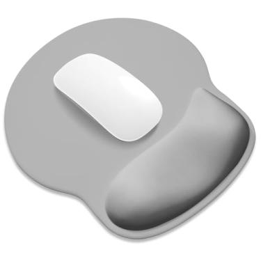 Imagem de ITNRSIIET Mouse pad ergonômico com descanso de pulso de espuma viscoelástica mais amplo + 17% - almofada curva reduz a pressão em 20%, alívio da dor, antiderrapante, suave, cores fofas, 25 x 23 cm