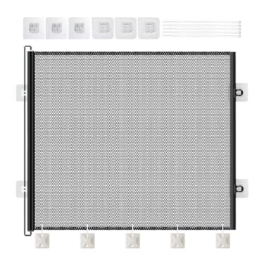 Imagem de Rrlihjgu Portão Retrátil para Cães, 76 cm de Altura Barreira de Segurança para Pets, Portões de Segurança Infantil para Interior Varanda Casa de Banho Corredor Escadas Casa