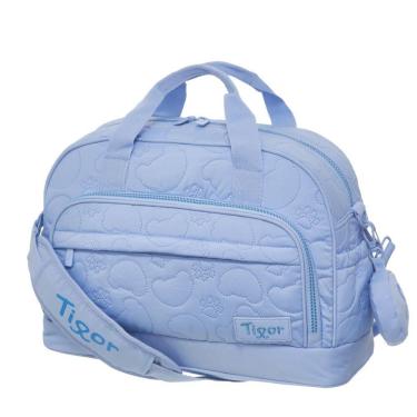 Imagem de Bolsa Mala Maternidade Média Tigor T Tigre Bebê Menino Cor Azul Luxo Matelassê Premium Organizada