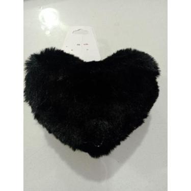 Imagem de Chaveiro de coração pelúcia pompom /cor preto - Marilene