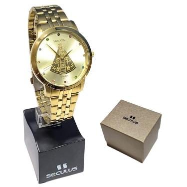 Imagem de Kit Relógio Seculus Feminino Analógico Círio de Nazaré 20967LPSKDA1K1