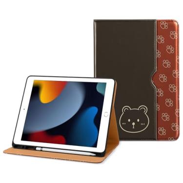 Imagem de DTTO Capa para iPad 9ª/8ª/7ª geração de 10,2 polegadas 2021/2020/2019, capa fólio de couro premium com suporte para Apple Pencil - despertar/hibernar automaticamente e vários ângulos de visualização,