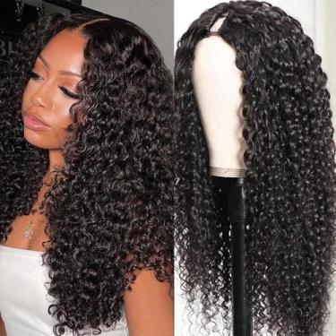 Imagem de Perucas Ainmeys Curly V Part Brazilian Kinky Curly Human Hair