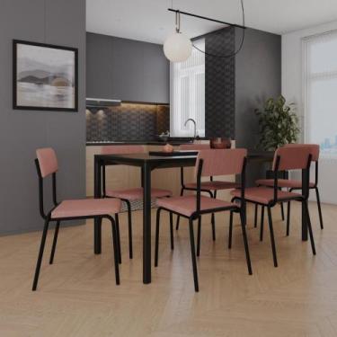 Imagem de Conjunto 3 Cadeiras de Jantar Fit com Estrutura Preta - Metalig