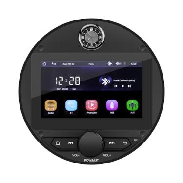 Imagem de Estéreo marinho atualizado 2025 com CarPlay sem fio e Android Auto, tela sensível ao toque portátil sem fio de 17 cm, à prova d'água, IPX6 Marine Multimedia Player para fuzileiros navais, quadriciclos