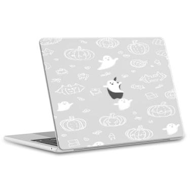 Imagem de OFQKOAKS Capa compatível com MacBook Pro de 13 polegadas M2 2025, 2024-2016 A2338 M1 A2251 A2289 A2159 A1989 A1708 A1706, fantasma branco abóbora Halloween capa para laptop MacBook Pro 13,3 polegadas