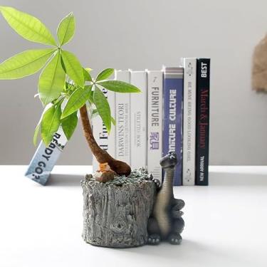 Imagem de Porta-lápis de dinossauro – adorável organizador de mesa para crianças e adultos, artigos de papelaria divertidos e materiais de escritório, mini vaso de plantas para suculentas, presente de