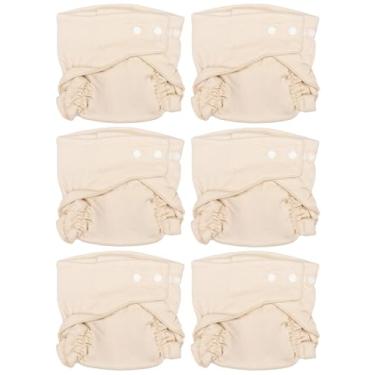 Imagem de Osocozy Fralda de pano ajustada de dois tamanhos - 6 unidades (pacote com 1) - material de tecelagem 100% algodão birdseye macio, durável e absorvente. Fechos de pressão fáceis de usar. Tamanho 1 cabe 3,2 a 8,1 kg