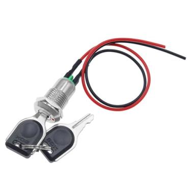 Imagem de shamjina Interruptor de chave eletrônica Mini fechadura eletrônica 12mm DIY prático liga/desliga bloqueio de telefone Chave de partida para projetos de kart