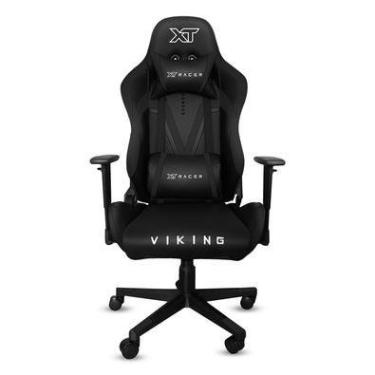 Imagem de Cadeira Gamer Preta XT Racer Viking Reclinável Ergonômica Couro Sintético