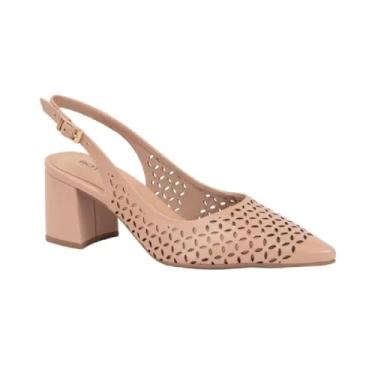 Imagem de Bottero, Scarpin Fem Bottero Couro Salto Bloco Nude 354913-1 Tamanho:36;Cor:Nude