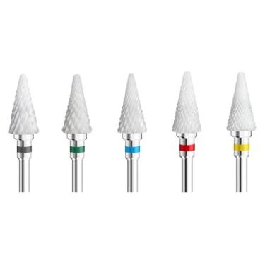 Imagem de 5 peças de cerâmica para arte de unhas, cortador rotativo, aparelho de limpeza para manicure, acessórios de máquina de trituração de unhas, ferramenta de gel de unha