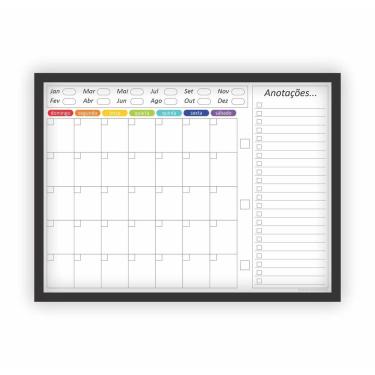 Imagem de Quadro Planejamento Mensal Planner Com Moldura Mod02