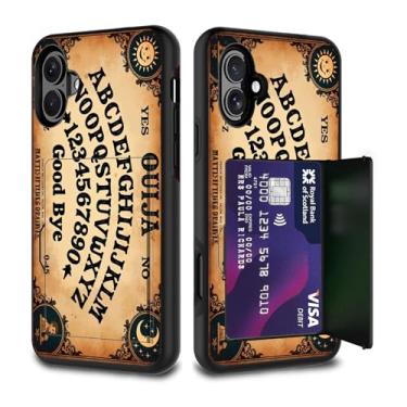 Imagem de FGDRFGRW Capa para carteira de cartão de crédito, camada dupla, híbrida, à prova de choque, proteção contra quedas com suporte para iPhone 17 de 6,3 polegadas, Ouija Board